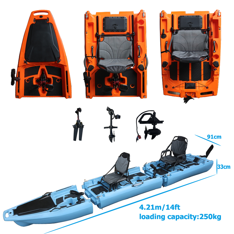 Fishing Kayak Pedal Drive - 14FT 2 Person Detachable Pedal Kayak