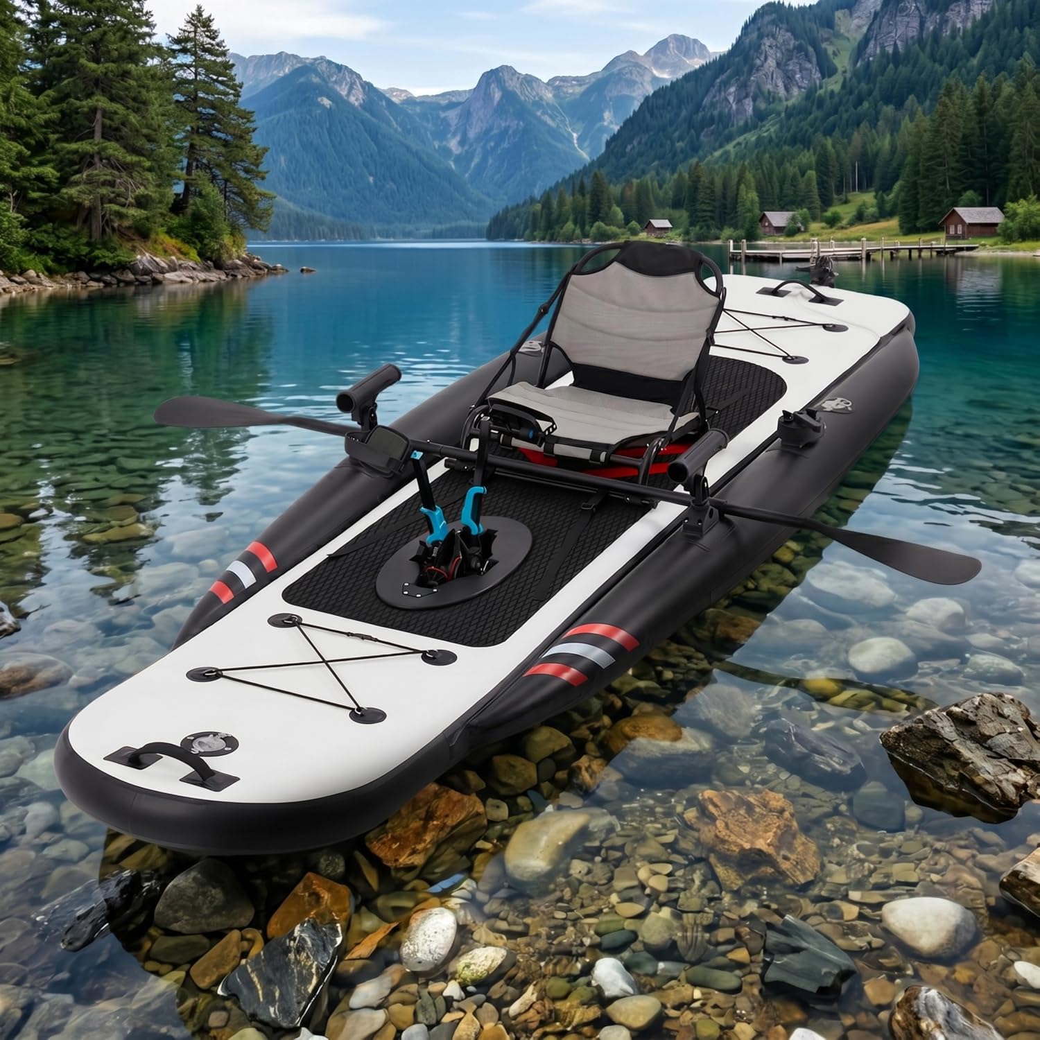 12ft Premium PVC Inflatable Fi - Fishing Kayak Pedal Drive recension och pris